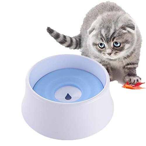 Zongha Comedero Perro Comedero Gato Bolos Criado de Gato Cuenco para Perros y Gatos Superficial de Gato De plástico de Perro Gato tazones de plástico Blue