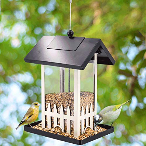 zongshengshop Comedero para pájaros contenedor Alimentador de Metal Externo Balcón alimentador de Aves Villa Flor Bienestar alimentación Caja Alimentador de Semillas de Servicio Pesado
