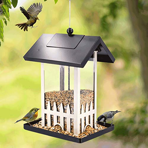 zongshengshop Comedero para pájaros contenedor Alimentador de Metal Externo Balcón alimentador de Aves Villa Flor Bienestar alimentación Caja Alimentador de Semillas de Servicio Pesado