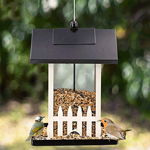 zongshengshop Comedero para pájaros contenedor Alimentador de Metal Externo Balcón alimentador de Aves Villa Flor Bienestar alimentación Caja Alimentador de Semillas de Servicio Pesado