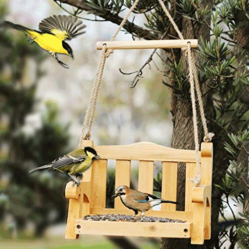 zongshengshop Comedero para pájaros contenedor Alimentador de pájaros Retro al Aire Libre Jardín Villa Patio Decoración Apariencia Bird Life Feeder Alimentador de Semillas de Servicio Pesado