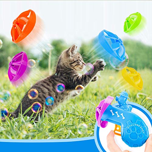 ZSWQ Cat Fetch Toy 12pcsCat Fetch Toy con hélices voladoras, Cat Tracks Toy Set Divertido Juguete de Ejercicio Interactivo de persecución(Color Random)