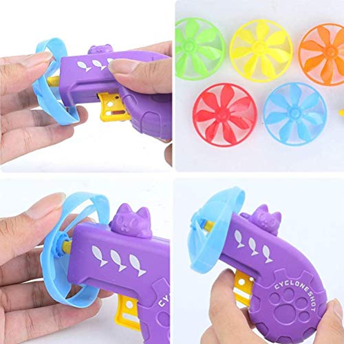 ZSWQ Cat Fetch Toy 12pcsCat Fetch Toy con hélices voladoras, Cat Tracks Toy Set Divertido Juguete de Ejercicio Interactivo de persecución(Color Random)