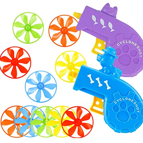 ZSWQ Cat Fetch Toy 12pcsCat Fetch Toy con hélices voladoras, Cat Tracks Toy Set Divertido Juguete de Ejercicio Interactivo de persecución(Color Random)