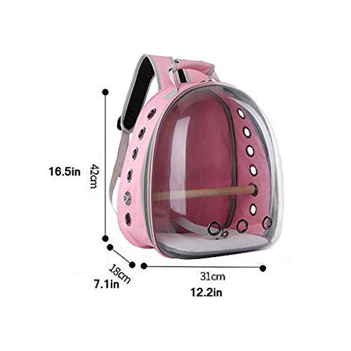 ZXJTX Jaulas para pájaros Pet Carrier Mochila, Ave Perro Portador del Gato Mochila del Hombro, Innovador Espacio de visión panorámica portátil Cápsula Mascota Jaula para Loro (Color : E)