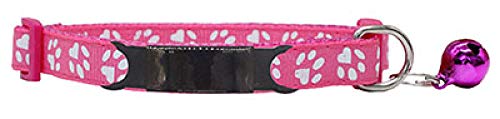 ZYYC Collar de Nailon Personalizado ID Personalizado Grabado Gratis Pata de impresión Gato Perro pequeño Lindo Nylon Ajustable para Cachorros Gatitos Collar-C_7-12 Pulgadas