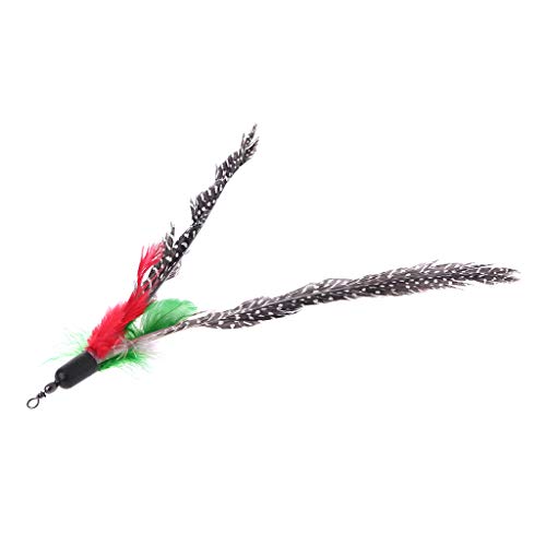 ZZALLL 5PCS Juguete de Gato de Plumas Naturales Hecho a Mano Da Bird Recargas Palos de Teaser interactivos