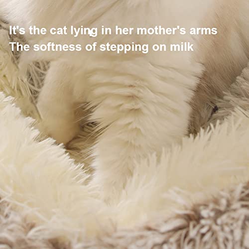1 cama acogedora para perros y gatos pequeños, semi cerrada, redonda de felpa para gatos, cama cálida de felpa suave, larga y suave, sofá para dormir, ropa de cama de gato