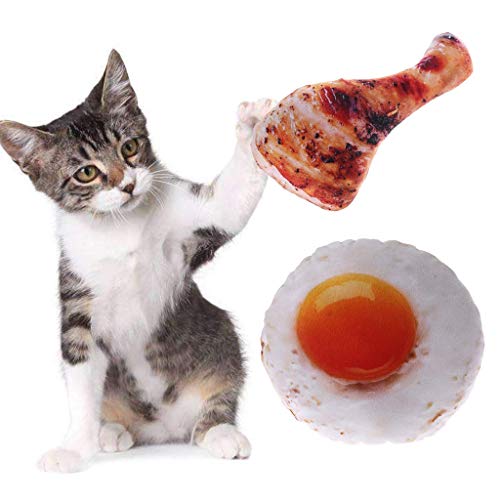 (1 pc) Juguete de Mascota Huevo Escalfado Huevo de Huevo de Pollo Pierna de Carne Chillón Juguete de Mordida Gato Cachorro Perro Juguetes Creativo