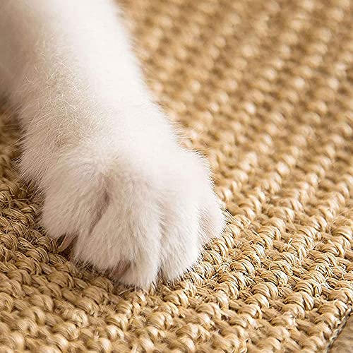 1 Pieza Alfombrilla para Rascar Gatos, Alfombrilla Antideslizante para Rascar Gatos, Alfombra de Sisal Natural para Gatos, Juguete para El Cuidado del Gato, Protege El Piso y El Sofá