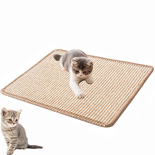 1 Pieza Alfombrilla para Rascar Gatos, Alfombrilla Antideslizante para Rascar Gatos, Alfombra de Sisal Natural para Gatos, Juguete para El Cuidado del Gato, Protege El Piso y El Sofá