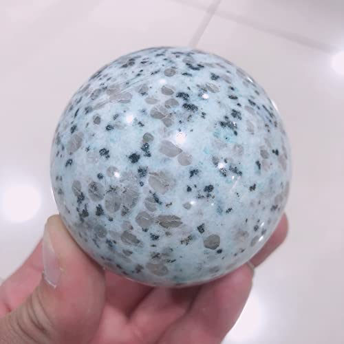 1 UNID CRISTALES NATURALES CUARTZ TIANSHAN TIANSHAN ESFERA AZUL BALL DE LA BOLA DE CRISTAL DE LA Energía Curación de las piedras de la sala de la decoración del acuario de la casa Accesorios Cristal d