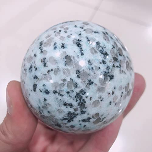 1 UNID CRISTALES NATURALES CUARTZ TIANSHAN TIANSHAN ESFERA AZUL BALL DE LA BOLA DE CRISTAL DE LA Energía Curación de las piedras de la sala de la decoración del acuario de la casa Accesorios Cristal d