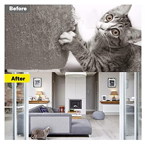 10 láminas adhesivas protectoras antiarañazos para gatos, 40 cm x 30 cm, transparentes, resistentes a los arañazos, protección para muebles con clavos en espiral, lámina antiarañazos, para sofá