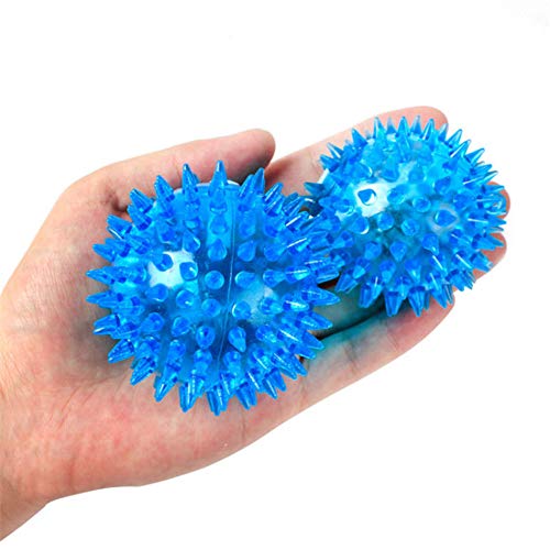 1220955 PVC Pet Dog Puppy LED Ball Light Up Intermitente Juguete persiguiendo rebote bola Spiky ã€6,5cmã€'
