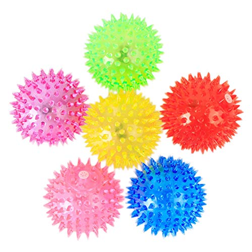 1220955 PVC Pet Dog Puppy LED Ball Light Up Intermitente Juguete persiguiendo rebote bola Spiky ã€6,5cmã€'