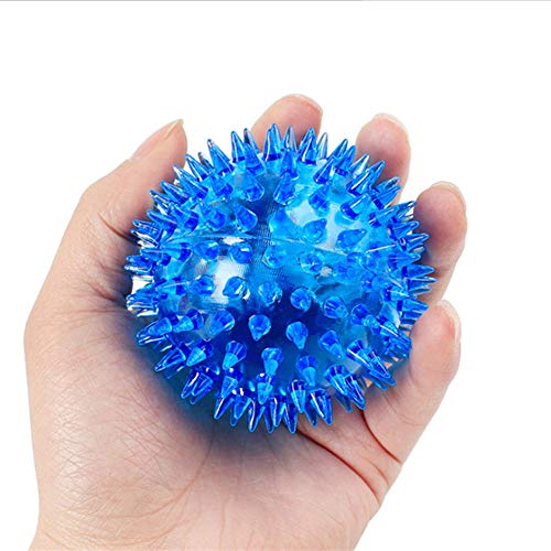1220955 PVC Pet Dog Puppy LED Ball Light Up Intermitente Juguete persiguiendo rebote bola Spiky ã€6,5cmã€'