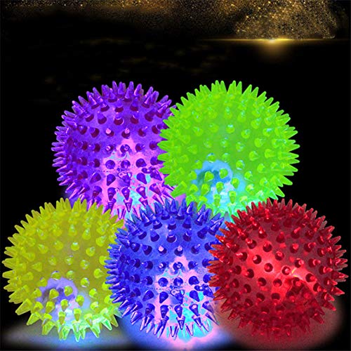 1220955 PVC Pet Dog Puppy LED Ball Light Up Intermitente Juguete persiguiendo rebote bola Spiky ã€6,5cmã€'
