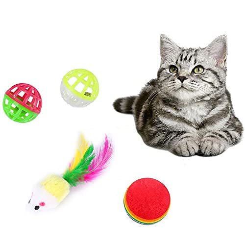 14 Piezas Juguetes Interactivos para Gatos, Juguete Gato, Juguetes Gatos Interior, Juego Interactivo Juguetes Bolas Gatos, Juego Juguete Gatito ratón, para Gatos Gatitos de Interior