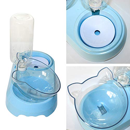 2 in 1 Comedero y Bebedero Automático para Gatos y Perros Dispensador de Agua Pequeño Gato Comedero De Agua para Mascotas Comedero de Perros Gatos (2EN1)