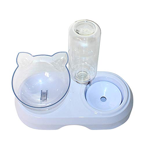 2 in 1 Comedero y Bebedero Automático para Gatos y Perros Dispensador de Agua Pequeño Gato Comedero De Agua para Mascotas Comedero de Perros Gatos (2EN1)