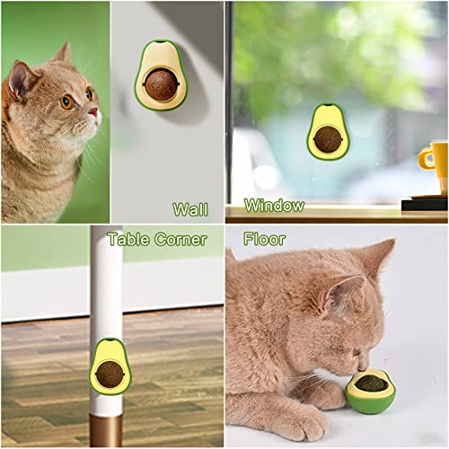 2 Pcs Bola de Hierba Gatera, Juguetes de Bolas de Hierba Gatera, Bolas de Hierba Gatera Naturales, Giratorio Catnip Bolas para Gatos