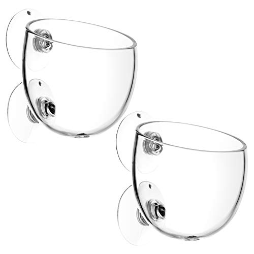 2 Pcs Maceta de Vidrio para Plantas de Acuario, Soporte para Plantas de Acuario Pecera con Ventosa, Titular de Planta Acuática Copas de Cristal para Suministros Acuario del Paisaje Mascotas