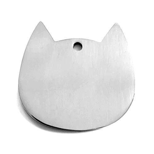 2 PCS Personalizado Pet ID Etiqueta Grabado Acero Inoxidable Nombre Etiquetas Cuello Accesorio Colgante Película Personalizada Perro Placa de Gato Mascota Grabada (Color : Cat)