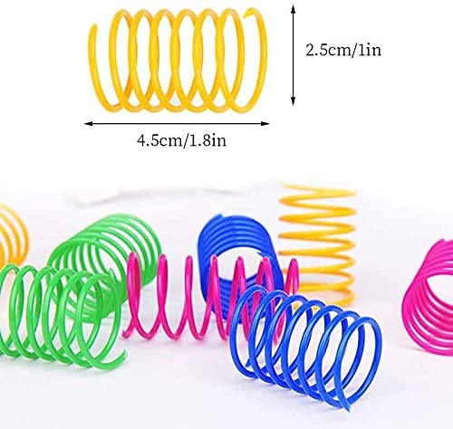 20 Piezas Juguete para Gato Resortes,Muelle Colorido Juguete, Muelles en Espiral de Plástico para Gatos Gatito Mascotas Regalo de Novedad