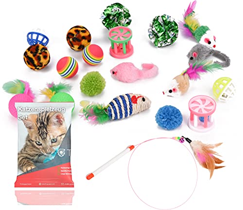 20 TLG. Juego de juguetes para gatos - juguetes para varios gatos para la ocupación y el trabajo por cuenta propia - jugar