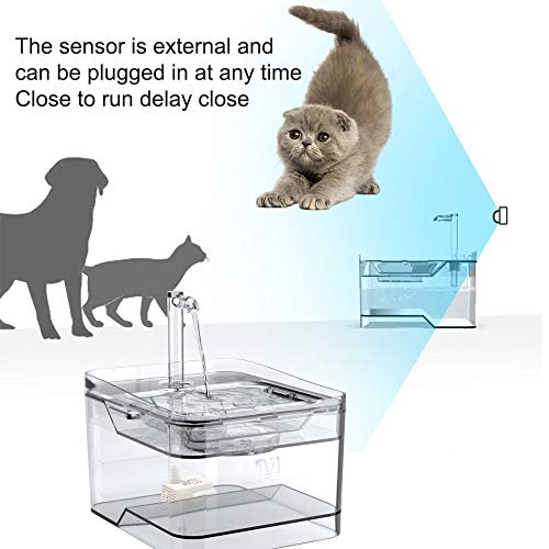 2020 nuevo dispensador de agua de gato dispensador de agua de perro dispensador de agua transparente inteligente sensor ultra silencioso dispensador de agua para mascotas