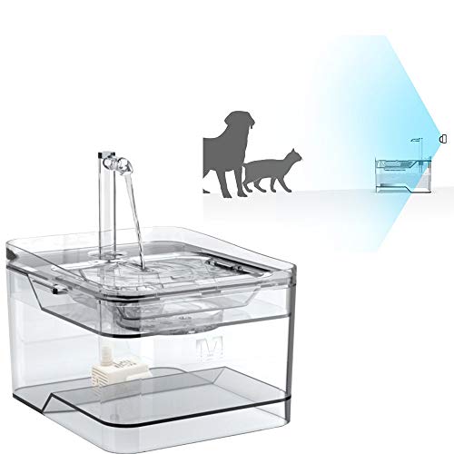 2020 nuevo dispensador de agua de gato dispensador de agua de perro dispensador de agua transparente inteligente sensor ultra silencioso dispensador de agua para mascotas