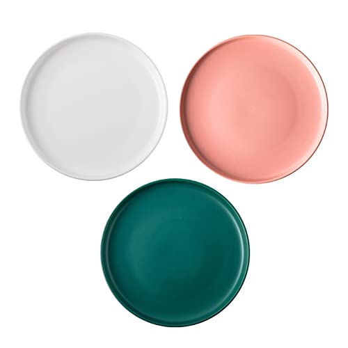 3 piezas de cerámica poco profunda gato plato bigote libre de fatiga comida para mascotas cuencos ancha antideslizante placa para gatito corto piernas gato