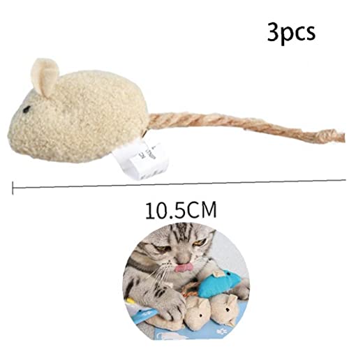 3 Unids/Set Gato Juguete Ratón Movimiento Gato Jugando Juguete De Peluche Realista para Gatito Gatito Jugando Dientes De Mascar Limpieza