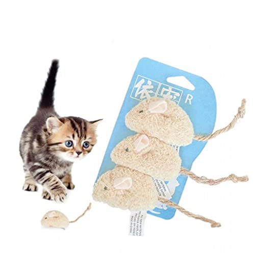 3 Unids/Set Gato Juguete Ratón Movimiento Gato Jugando Juguete De Peluche Realista para Gatito Gatito Jugando Dientes De Mascar Limpieza