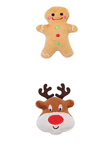 3pcs Navidad gato juguetes, gatito Catnip juguetes interiores interactivos dentición juguetes para gato pequeño animal gato auto-excitado juguete peluche de algodón marioneta Navidad conjunto