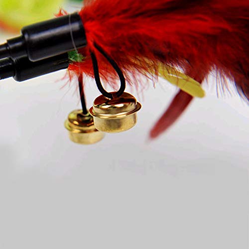 4 x Demarkt – Gato Angel Muelle plumero gato juguete con plumas con campana Color aleatorio