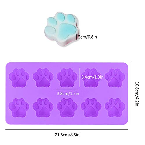 6 moldes de huellas de hueso de perro, bandejas antiadherentes Sonku para chocolate, caramelo, gelatina, cubitos de hielo