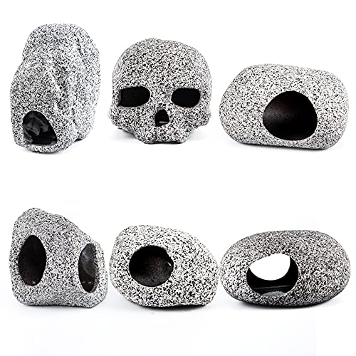 6 piezas de decoración de acuario cuevas de roca granito acuario adorno escondite peces para camarones serie realista aspecto piedra seguro para tanques de agua dulce y salada