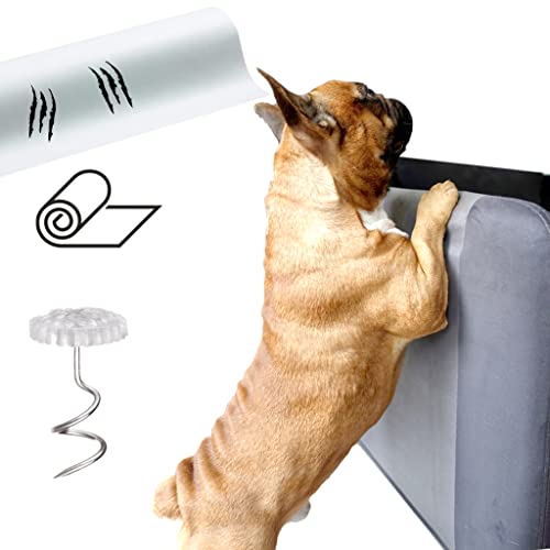 6 protectores transparentes para gatos y perros, 60 cm x 40 cm, lámina antiarañazos, para sofá, pared, puerta