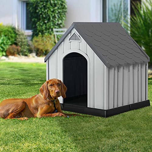 7H SEVEN HOUSE Caseta de Resina para Perros 92x87x91cm 7house | Caseta para Perros Grandes y Medianos | Caseta de Plástico 100% Reciclable y Ecológico | Caseta Mascota Exterior e Interior