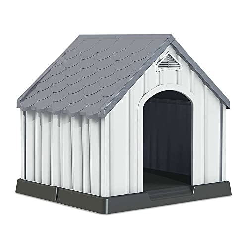 7H SEVEN HOUSE Caseta de Resina para Perros 92x87x91cm 7house | Caseta para Perros Grandes y Medianos | Caseta de Plástico 100% Reciclable y Ecológico | Caseta Mascota Exterior e Interior