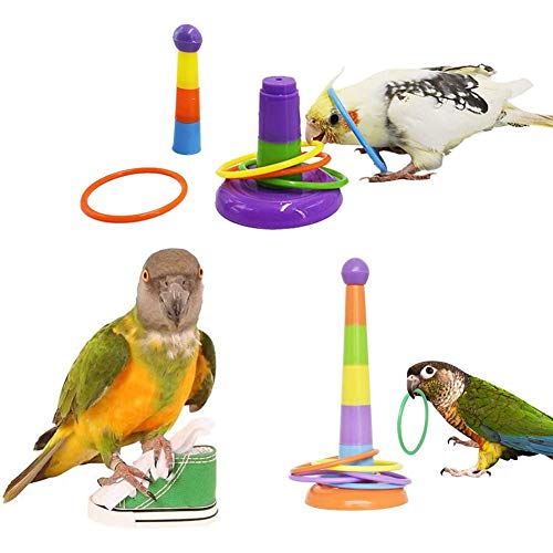 8 piezas juguete para loros, mini monopatín, cesta de la compra, carrito de la compra, Bell Ball Férula, accesorios para jaula de pájaros, juguete para veterinario, juguete de periquitos