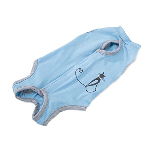 Aatpuss Bata Quirúrgica de Gato, Ropa de Destete para Mascotas, Chaleco de Destete, para Después de la Cirugía de Gatos, Traje Médico o Traje para Mascotas(Azul)
