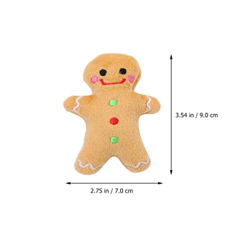 ABOOFAN 3 Juguetes de Navidad para Masticar el Perro con Pan de Jengibre y Papá Noel, Juguetes para Mascotas, Cachorros, Perros, Calcetines de Peluche(estilo aleatorio)