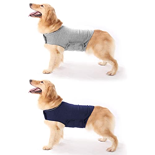 Abrigo para Perros de ansiedad y frescor Transpirable para Perros, Chaqueta Ajustable para la ansiedad del Perro, para Mantener la Calma (Azul, Gris) (Azul, Medium)