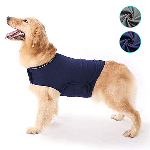Abrigo para Perros de ansiedad y frescor Transpirable para Perros, Chaqueta Ajustable para la ansiedad del Perro, para Mantener la Calma (Azul, Gris) (Azul, Medium)