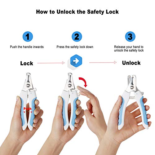 ACE2ACE Cortauñas Perro y Gatos, Cortauñas Perro Grande, Acero Inoxidable Cortador uñas Perro con Protector y Bloqueo de Seguridad, Aplicar Las Uñas para Perros, Gatos, Animales (Incluye Lima de uñas)