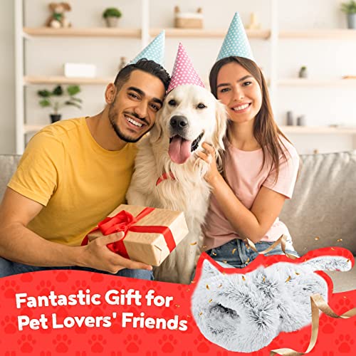 Acemall Cama para Cachorros Cama para Gatos de Felpa Camas pequeñas para Perros Saco de Dormir para Gatos Saco de Dormir Lavable para Perros Cueva para acurrucarse (Gris, 25.6 "X 15.7" X 15.7 ")