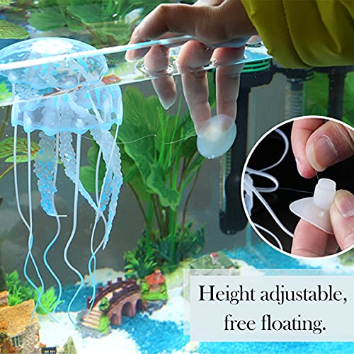 Acuario Medusas, Xiuyer 10pcs Acuario Coral de Silicona Simulación Artificial Medusas Resplandecientes Decoración del Tanque de Peces Adorno de Decor de Plantas Coralinas Marina Realista Ornamento